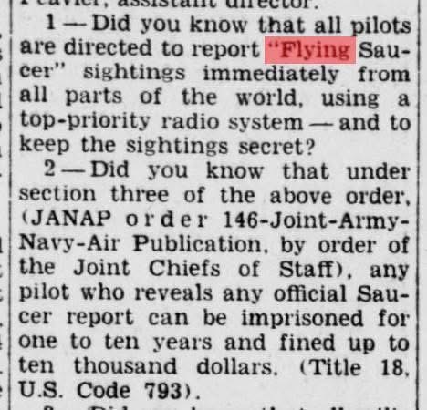 The Secret UFO Reporting Rules of 1956: When Speaking Out Could Get You Imprisoned 🛸👽