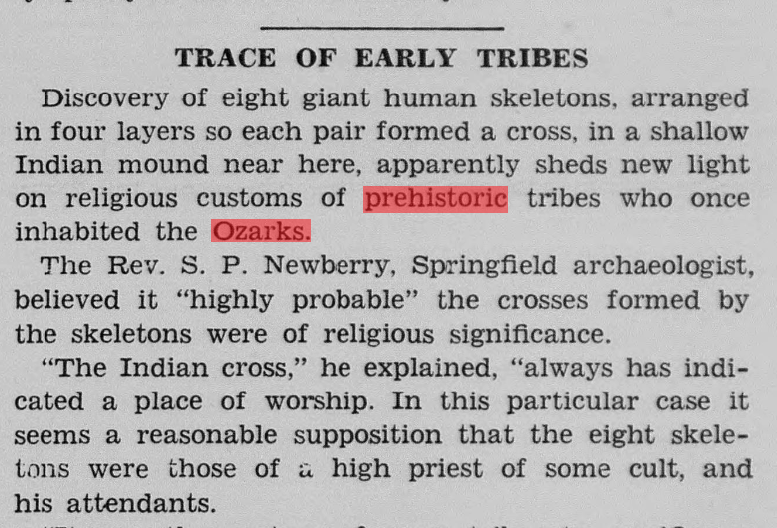 🏺✝️🦴 Missouri Giant Skeletons Arranged in Crosses: Clues to an Ancient Ozarks Cult?